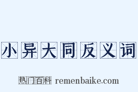 小异大同反义词是什么意思的图片